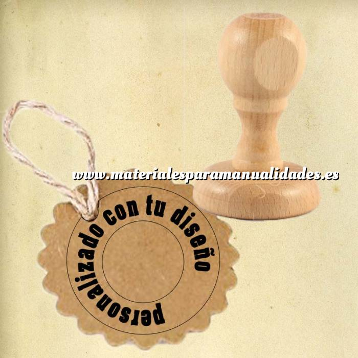 Imagen Sello REDONDO Sello de Caucho REDONDO 5 cm diametro - Personalizado con tu diseño (duplicado) 
