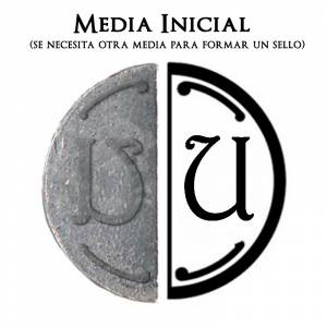 2 Iniciales intercambiables - Placa Media Inicial U para sello vacío de lacre (Últimas Unidades) 