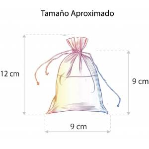 Imagen Tamaño 09x12 cms. Bolsa de organza CREMA o BEIGE 9x12 CAPACIDAD 9x9 cms. 