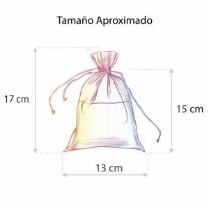 Imagen Tamaño 13x17 cms. Bolsa de organza lila 13x17 capacidad 12x15 cms. 