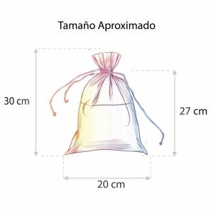 Imagen Tamaño 20x30 cms. Bolsa de organza Rosa 20x30 capacidad 19x27 cms. 