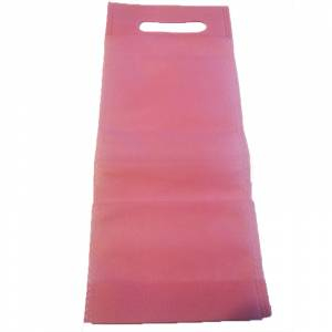 Tamaño 37.5x49.5 con asa - Bolsa de textil no tejido (NON WOVEN) ROSA CLARO para vino (medidas 32 x 13 cm - capacidad 27 x 11,5 cm) 
